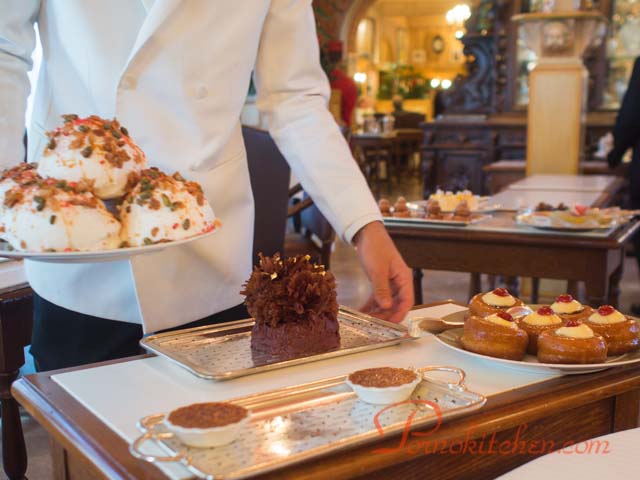 A selection of desserts arriving