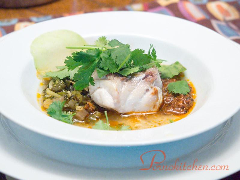 'Suan Cai Yu' Style Gulf Snapper, Kohlrabi, Sorrel and Cilantro