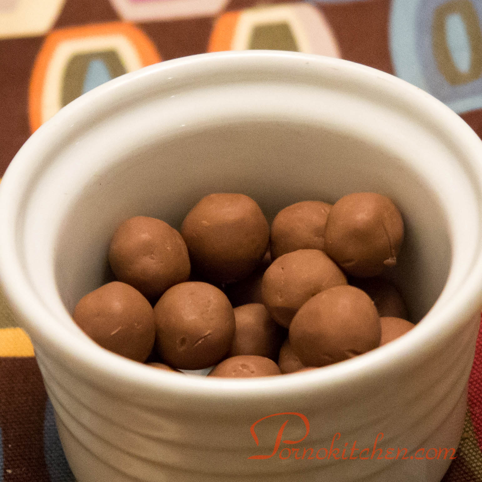 Supplemental peanut butter crunchy salty chocolate balls.